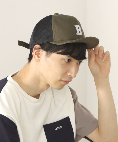 BEAMS HEART(ビームスハート)の「BEAMS HEART / バックメッシュ ショートバイザー キャップ(キャップ・メンズ・ブラック/オリーブ・ONE SIZE)」の8枚目の写真