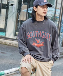 Mark Gonzales/マークゴンザレス コラボ MONO-MART別注 ビッグシルエット カレッジロゴ/マルチボーダー刺繍ロゴ ロンT