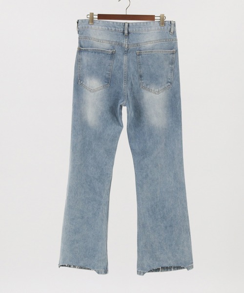 GLIMCLAP（グリムクラップ）の「mp9213-Processing denim semi-flared pants パンツ（デニムパンツ・メンズ・インディゴブルー・S/M/L）」の13枚目の写真