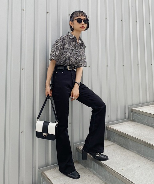 PAGEBOY（ページボーイ）の「ネオボヘミアンショートスリーブシャツ（シャツ/ブラウス・レディース・ブラック系その他/ネイビー系・FREE）」の5枚目の写真