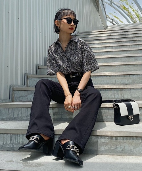 PAGEBOY（ページボーイ）の「ネオボヘミアンショートスリーブシャツ（シャツ/ブラウス・レディース・ブラック系その他/ネイビー系・FREE）」の6枚目の写真