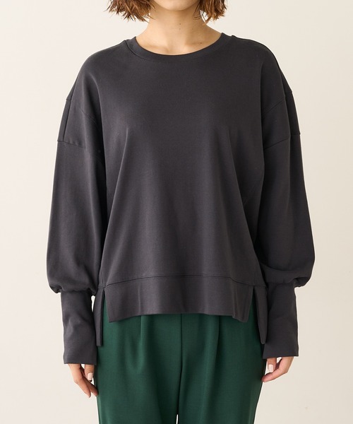 Lui's（ルイス）の「切り替えフライストップス（Tシャツ/カットソー・レディース・チャコールグレー/オフホワイト/グリーン・FREE）」の6枚目の写真