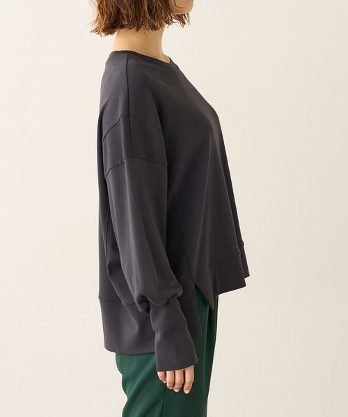 Lui's（ルイス）の「切り替えフライストップス（Tシャツ/カットソー・レディース・チャコールグレー/オフホワイト/グリーン・FREE）」の9枚目の写真