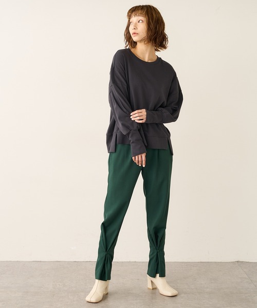 Lui's（ルイス）の「切り替えフライストップス（Tシャツ/カットソー・レディース・チャコールグレー/オフホワイト/グリーン・FREE）」の14枚目の写真