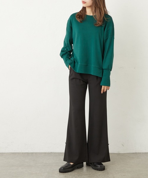 Lui's（ルイス）の「切り替えフライストップス（Tシャツ/カットソー・レディース・チャコールグレー/オフホワイト/グリーン・FREE）」の15枚目の写真