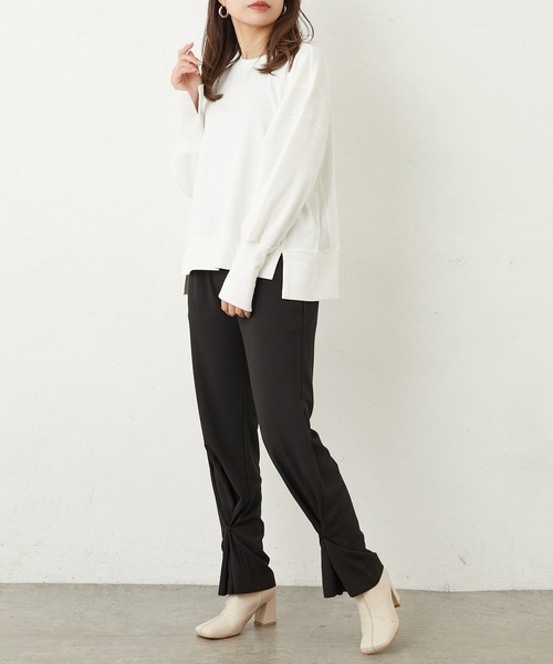 Lui's（ルイス）の「切り替えフライストップス（Tシャツ/カットソー・レディース・チャコールグレー/オフホワイト/グリーン・FREE）」の16枚目の写真