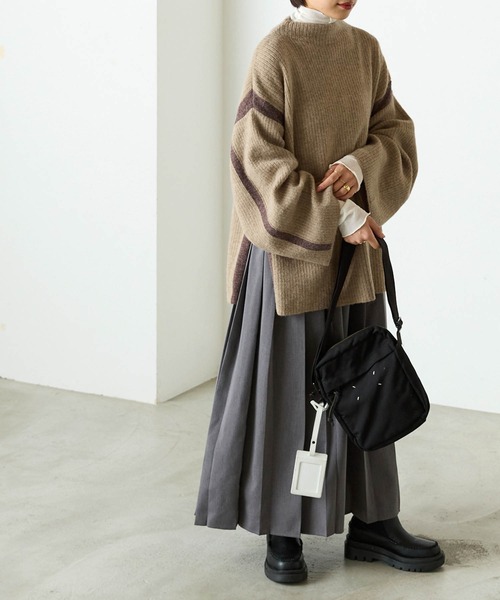 forksy.(フォルクシー)の「【forksy.】起毛ストレッチ配色ニットプルオーバー(ニット/セーター・レディース・ベージュ/カーキ/キャメル・FREE)」の6枚目の写真