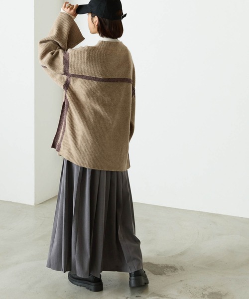 forksy.(フォルクシー)の「【forksy.】起毛ストレッチ配色ニットプルオーバー(ニット/セーター・レディース・ベージュ/カーキ/キャメル・FREE)」の7枚目の写真