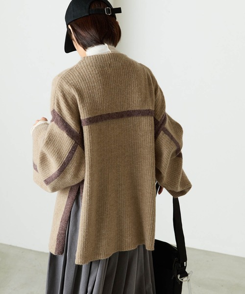 forksy.(フォルクシー)の「【forksy.】起毛ストレッチ配色ニットプルオーバー(ニット/セーター・レディース・ベージュ/カーキ/キャメル・FREE)」の10枚目の写真