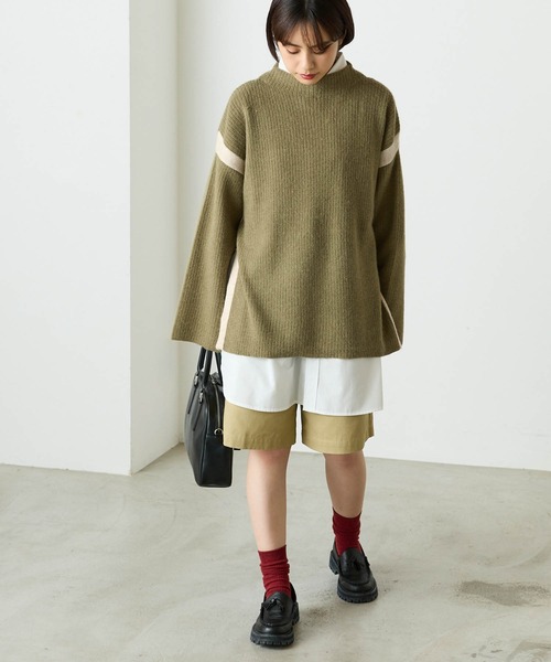 forksy.(フォルクシー)の「【forksy.】起毛ストレッチ配色ニットプルオーバー(ニット/セーター・レディース・ベージュ/カーキ/キャメル・FREE)」の12枚目の写真