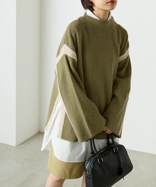 forksy.(フォルクシー)の「【forksy.】起毛ストレッチ配色ニットプルオーバー(ニット/セーター・レディース・ベージュ/カーキ/キャメル・FREE)」の16枚目の写真