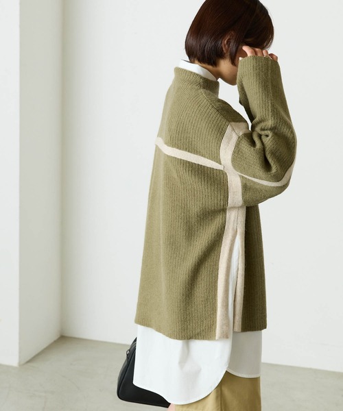 forksy.(フォルクシー)の「【forksy.】起毛ストレッチ配色ニットプルオーバー(ニット/セーター・レディース・ベージュ/カーキ/キャメル・FREE)」の17枚目の写真