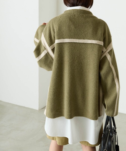 forksy.(フォルクシー)の「【forksy.】起毛ストレッチ配色ニットプルオーバー(ニット/セーター・レディース・ベージュ/カーキ/キャメル・FREE)」の19枚目の写真