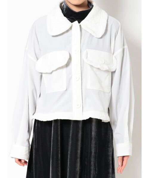 merry jenny（メリージェニー）の「fuwaレースカラージャケット（テーラードジャケット・レディース・ブラック/オフホワイト・FREE）」の7枚目の写真