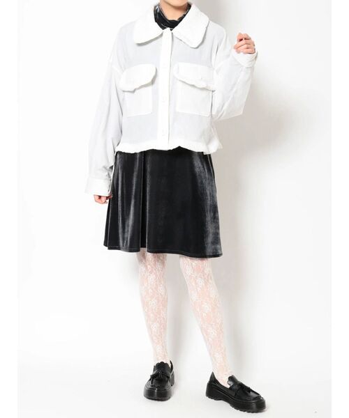 merry jenny（メリージェニー）の「fuwaレースカラージャケット（テーラードジャケット・レディース・ブラック/オフホワイト・FREE）」の5枚目の写真