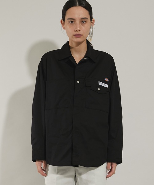 TOGA PULLA（トーガ　プルラ）の「【TOGA PULLA(トーガプルラ)】ジップアップシャツ Dickies SP TC12-FJ504（シャツ/ブラウス・レディース・ブラック/オレンジ/グレー・36）」の5枚目の写真