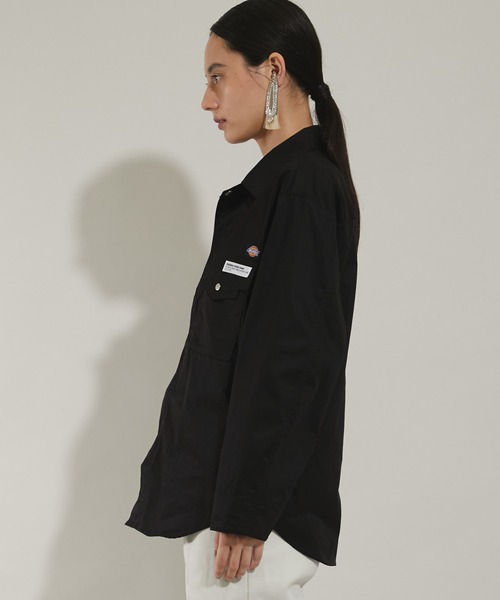 TOGA PULLA（トーガ　プルラ）の「【TOGA PULLA(トーガプルラ)】ジップアップシャツ Dickies SP TC12-FJ504（シャツ/ブラウス・レディース・ブラック/オレンジ/グレー・36）」の6枚目の写真