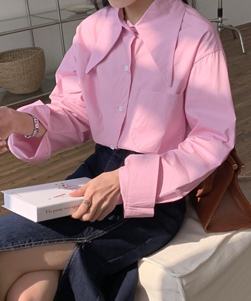 MANGROVE(マングローブ)の「ビックシャープカラールーズシルエットシャツ(シャツ/ブラウス・レディース・ホワイト/ピンク/ブルー・FREE)」の3枚目の写真