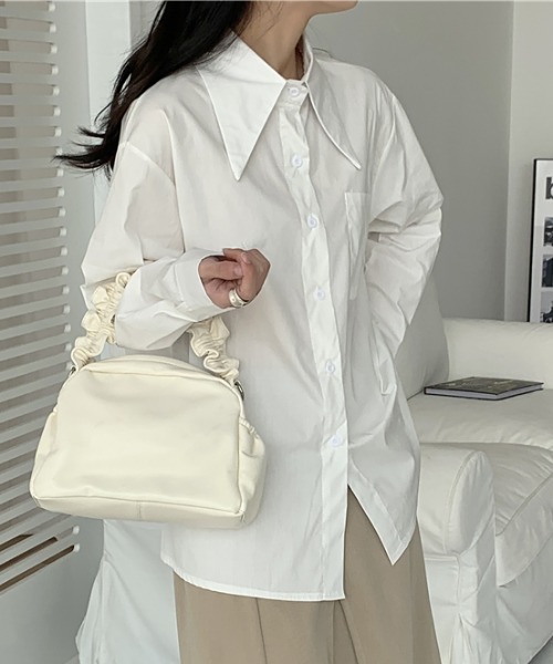 MANGROVE(マングローブ)の「ビックシャープカラールーズシルエットシャツ(シャツ/ブラウス・レディース・ホワイト/ピンク/ブルー・FREE)」の9枚目の写真