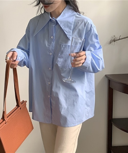 MANGROVE(マングローブ)の「ビックシャープカラールーズシルエットシャツ(シャツ/ブラウス・レディース・ホワイト/ピンク/ブルー・FREE)」の13枚目の写真