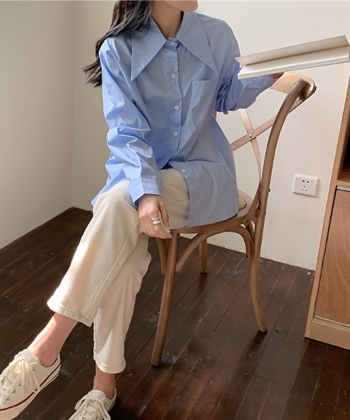 MANGROVE(マングローブ)の「ビックシャープカラールーズシルエットシャツ(シャツ/ブラウス・レディース・ホワイト/ピンク/ブルー・FREE)」の15枚目の写真