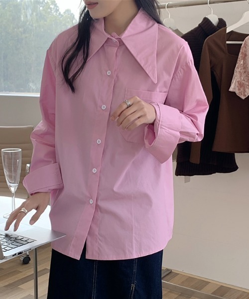 MANGROVE(マングローブ)の「ビックシャープカラールーズシルエットシャツ(シャツ/ブラウス・レディース・ホワイト/ピンク/ブルー・FREE)」の19枚目の写真