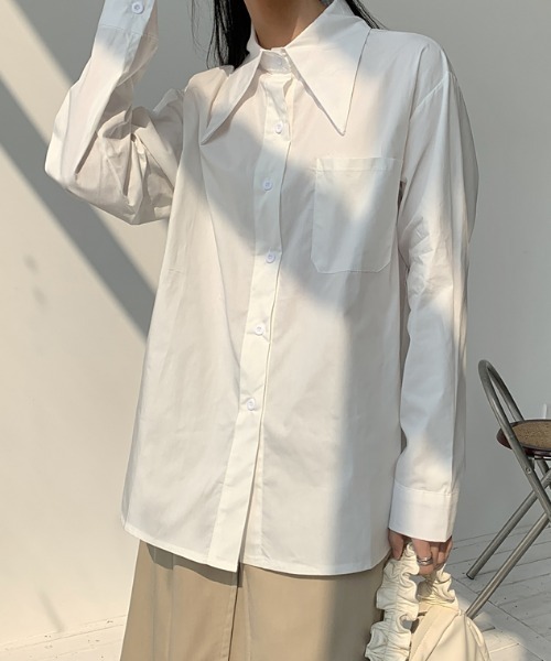 MANGROVE(マングローブ)の「ビックシャープカラールーズシルエットシャツ(シャツ/ブラウス・レディース・ホワイト/ピンク/ブルー・FREE)」の22枚目の写真