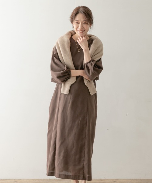 F by ROSSO（エフバイロッソ）の「F by ROSSO　ボリュームスリーブワンピース（ワンピース・レディース・ブラック/ブラウン/ライトベージュ・FREE）」の12枚目の写真