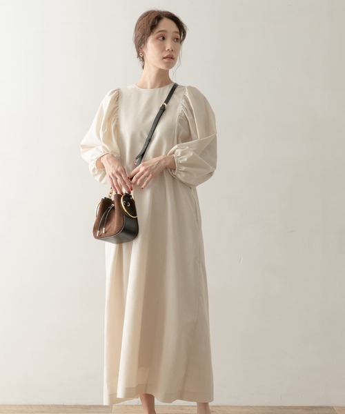 F by ROSSO（エフバイロッソ）の「F by ROSSO　ボリュームスリーブワンピース（ワンピース・レディース・ブラック/ブラウン/ライトベージュ・FREE）」の13枚目の写真