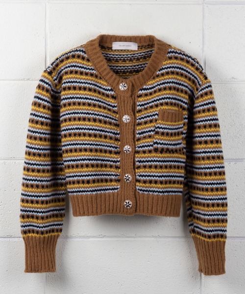 me+em select（ミームセレクト）の「ジャガード柄ショートローゲージニットカーデ（カーディガン/ボレロ・レディース・ホワイト/ブラック/キャメル・FREE）」の16枚目の写真