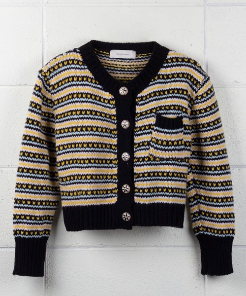 me+em select（ミームセレクト）の「ジャガード柄ショートローゲージニットカーデ（カーディガン/ボレロ・レディース・ホワイト/ブラック/キャメル・FREE）」の10枚目の写真