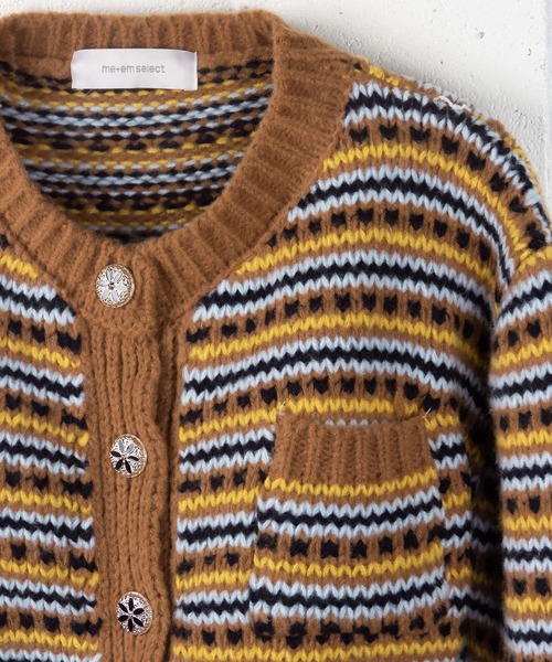 me+em select（ミームセレクト）の「ジャガード柄ショートローゲージニットカーデ（カーディガン/ボレロ・レディース・ホワイト/ブラック/キャメル・FREE）」の17枚目の写真