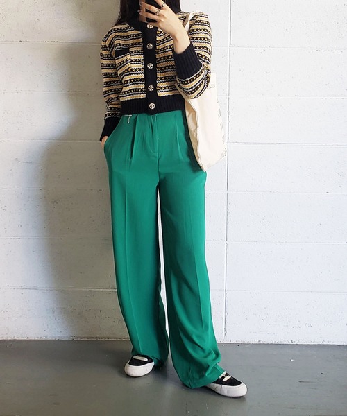 me+em select（ミームセレクト）の「ジャガード柄ショートローゲージニットカーデ（カーディガン/ボレロ・レディース・ホワイト/ブラック/キャメル・FREE）」の9枚目の写真