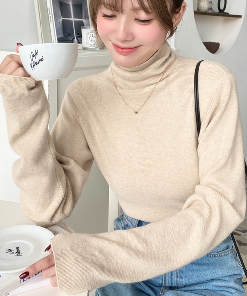 TOGA pulla タートルネックリブニット プルオーバー TOGA pulla タートルネックリブニット プルオーバー