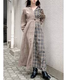 dazzlin | バイカラーシャツフレアワンピース(ワンピース)