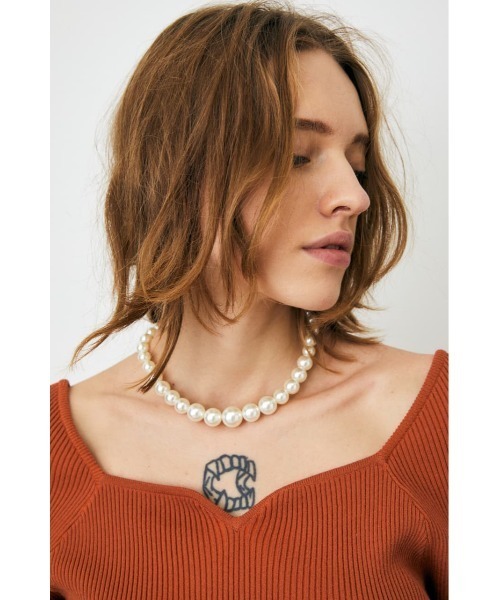 MOUSSY（マウジー）の「F／PEARL ネックレス（ネックレス・レディース・ホワイト/シルバー・FREE）」の5枚目の写真