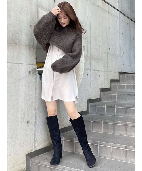 MERCURYDUO（マーキュリーデュオ）の「3WAYニットセットバックティアードミニワンピース（ワンピース・レディース・グレー/ブラウン/ベージュ・FREE）」の10枚目の写真