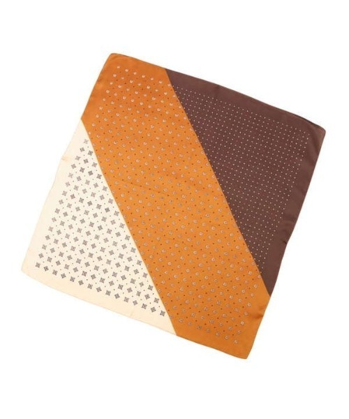 N.（N. Natural Beauty Basic）（エヌエヌナチュラルビューティーベーシック）の「配色スカーフ（ストール/ショール・レディース・ベージュ系その他/ダークカーキ・ﾌﾘ-）」の2枚目の写真