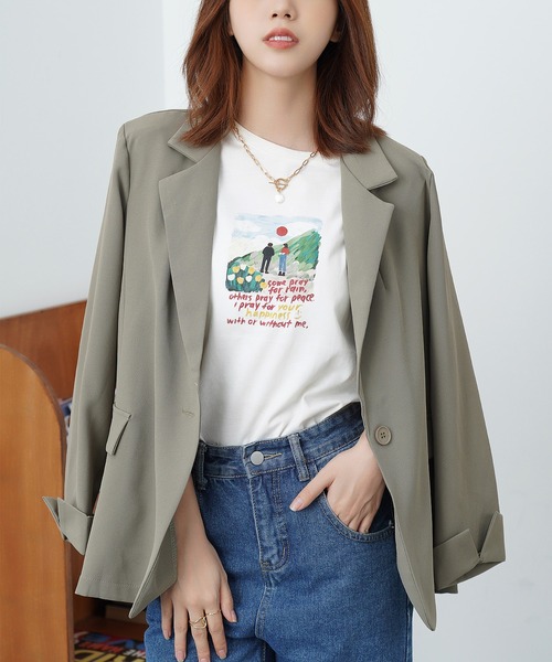 BLANC FICELLE(ブランフィセル)の「テーラードジャケット(テーラードジャケット・レディース・D/C/A/B/E/F/H/G・MEDIUM/LARGE/SMALL)」の3枚目の写真