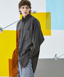 MAISON SPECIAL | 《ユニセックスアイテム》テックウールチェック/エコレザープライムオーバーシャツコート 【MAISON SPECIAL/メゾンスペシャル】(シャツ/ブラウス)