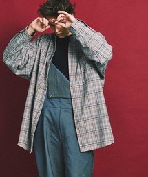 MAISON SPECIAL | 《ユニセックスアイテム》テックウールチェック/エコレザープライムオーバーシャツコート 【MAISON SPECIAL/メゾンスペシャル】(シャツ/ブラウス)