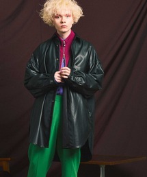 MAISON SPECIAL | 《ユニセックスアイテム》テックウールチェック/エコレザープライムオーバーシャツコート 【MAISON SPECIAL/メゾンスペシャル】(シャツ/ブラウス)