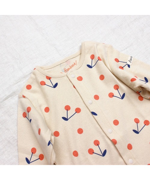 Baabook（ばぶーく）の「チェリー長袖カバーオール（ロンパース・キッズ・ホワイト・70cm/60cm）」の3枚目の写真