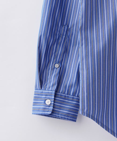 CIAOPANIC（チャオパニック）の「シリコン加工ストライプシャツ（シャツ/ブラウス・メンズ・サックスブルー/ネイビー・MEDIUM/LARGE）」の3枚目の写真