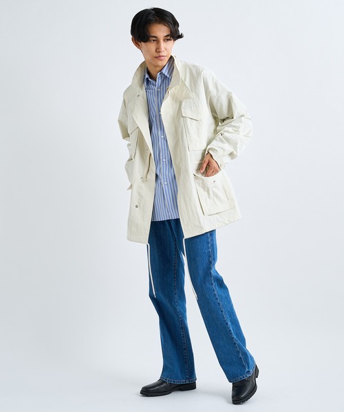 CIAOPANIC（チャオパニック）の「シリコン加工ストライプシャツ（シャツ/ブラウス・メンズ・サックスブルー/ネイビー・MEDIUM/LARGE）」の11枚目の写真