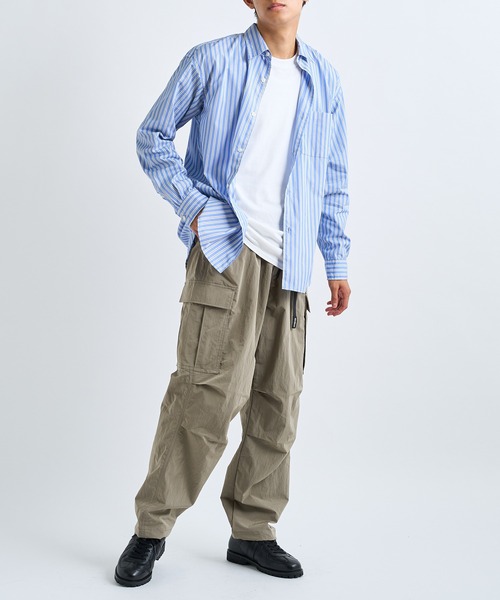 CIAOPANIC（チャオパニック）の「シリコン加工ストライプシャツ（シャツ/ブラウス・メンズ・サックスブルー/ネイビー・MEDIUM/LARGE）」の12枚目の写真