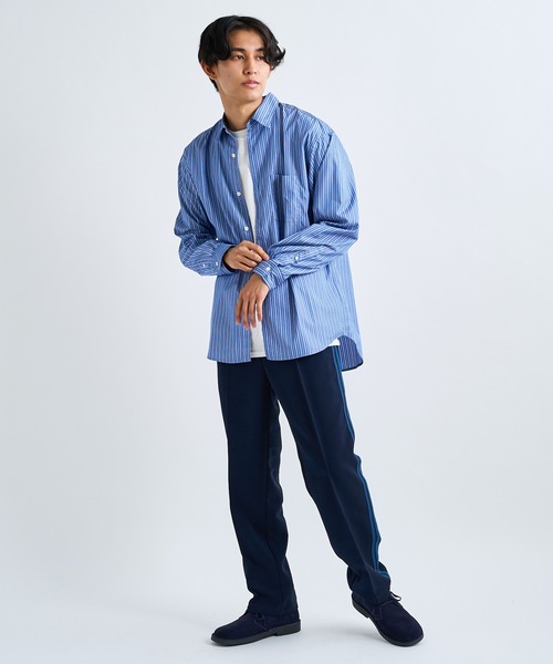 CIAOPANIC（チャオパニック）の「シリコン加工ストライプシャツ（シャツ/ブラウス・メンズ・サックスブルー/ネイビー・MEDIUM/LARGE）」の18枚目の写真