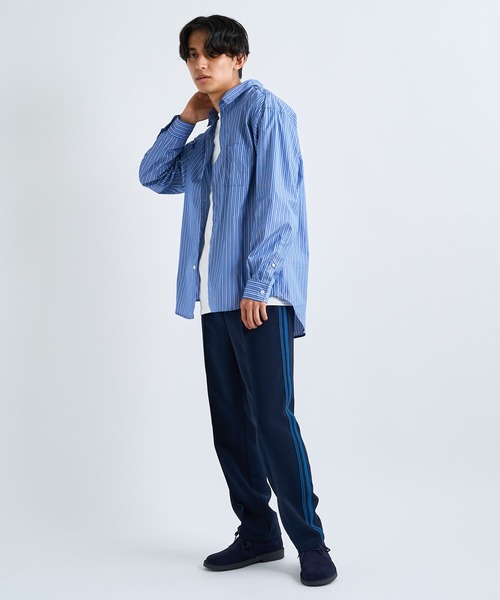 CIAOPANIC（チャオパニック）の「シリコン加工ストライプシャツ（シャツ/ブラウス・メンズ・サックスブルー/ネイビー・MEDIUM/LARGE）」の17枚目の写真