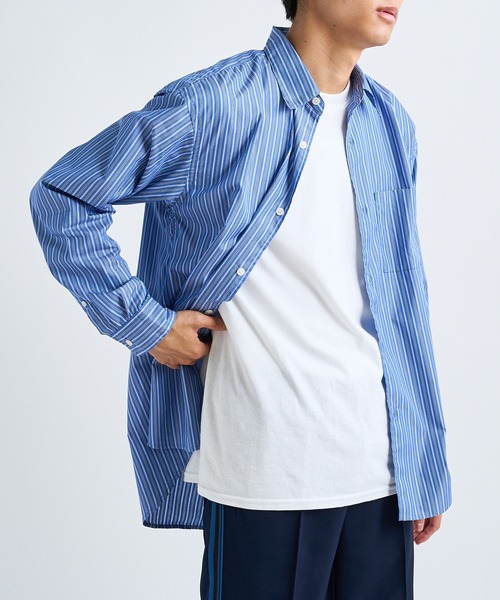 CIAOPANIC（チャオパニック）の「シリコン加工ストライプシャツ（シャツ/ブラウス・メンズ・サックスブルー/ネイビー・MEDIUM/LARGE）」の20枚目の写真