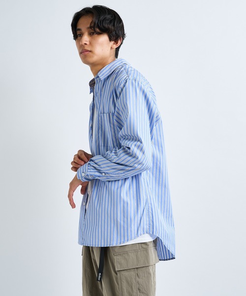 CIAOPANIC（チャオパニック）の「シリコン加工ストライプシャツ（シャツ/ブラウス・メンズ・サックスブルー/ネイビー・MEDIUM/LARGE）」の14枚目の写真